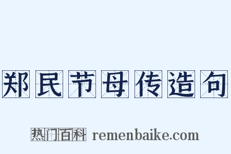 郑民节母传造句是什么意思的图片